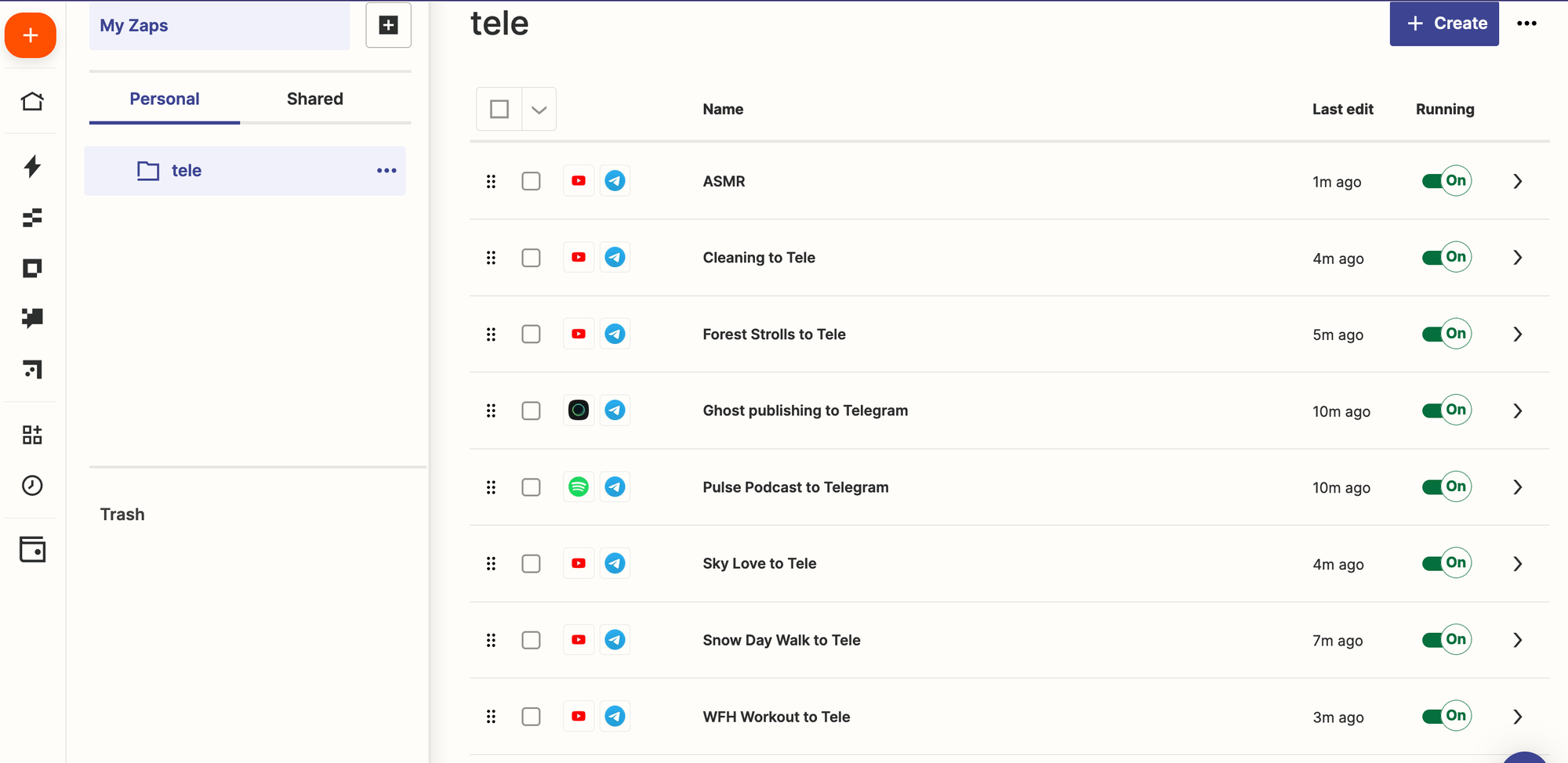 Minimalism Working: Telegram Bot + Zapier Integration